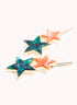 Marbelized Star Duo Clip - Colors: Green Emerald Night & Peach Travertino
